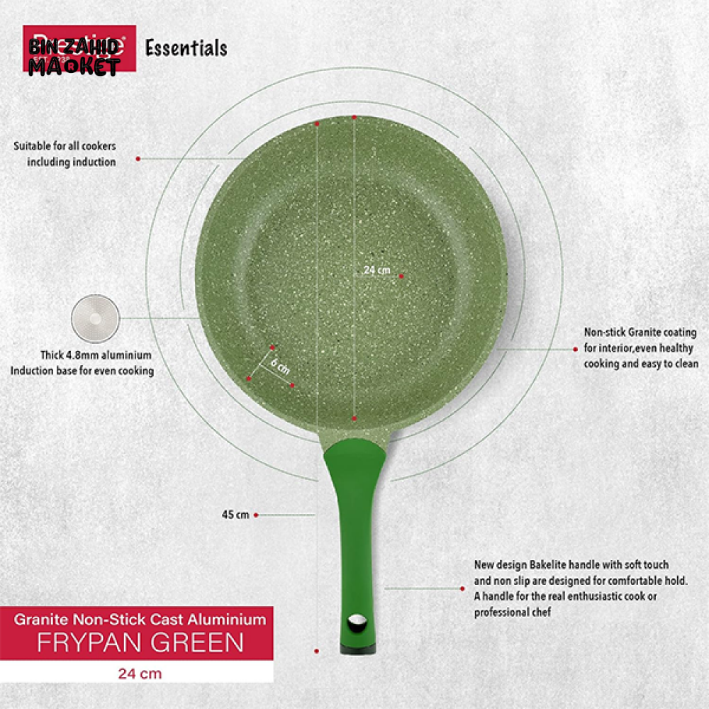 PRESTIGE ESSENTIALS GRANITE FRYPAN 24CM – NON-STICK DURABLE COOKWARE FOR DAILY USE