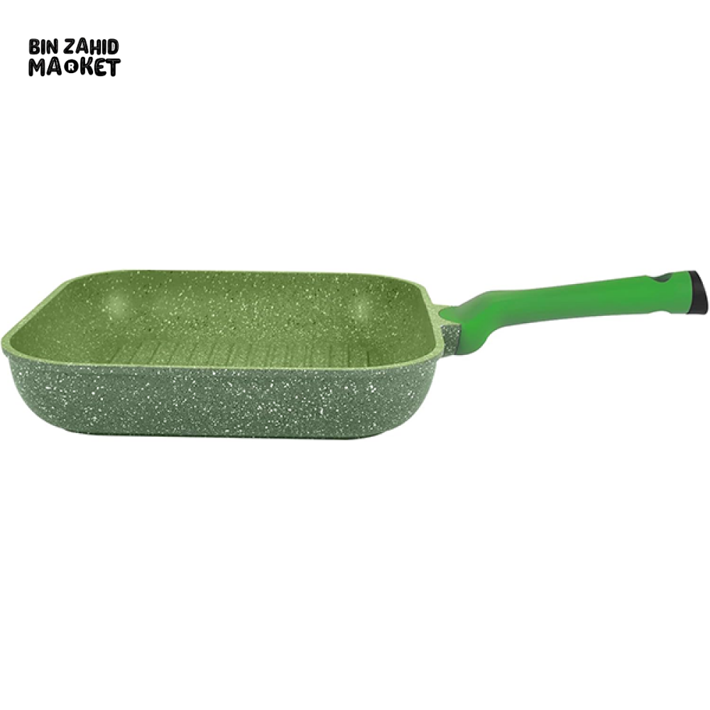 PRESTIGE ESSENTIALS GRANITE GRILL PAN – NON-STICK SQUARE GRILLING PAN WITH EASY GRIP HANDLE