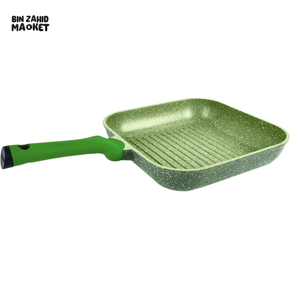 PRESTIGE ESSENTIALS GRANITE GRILL PAN – NON-STICK SQUARE GRILLING PAN WITH EASY GRIP HANDLE