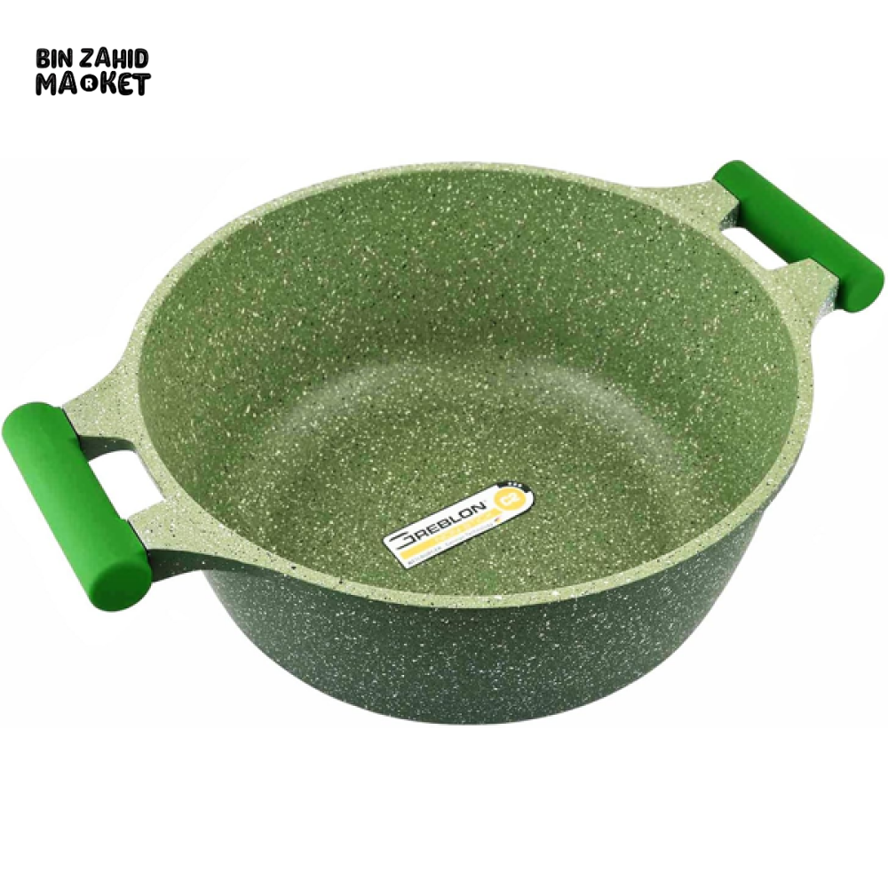 PRESTIGE GRANITE CASSEROLE 32CM WITH GLASS LID – LARGE NON-STICK COOKING POT