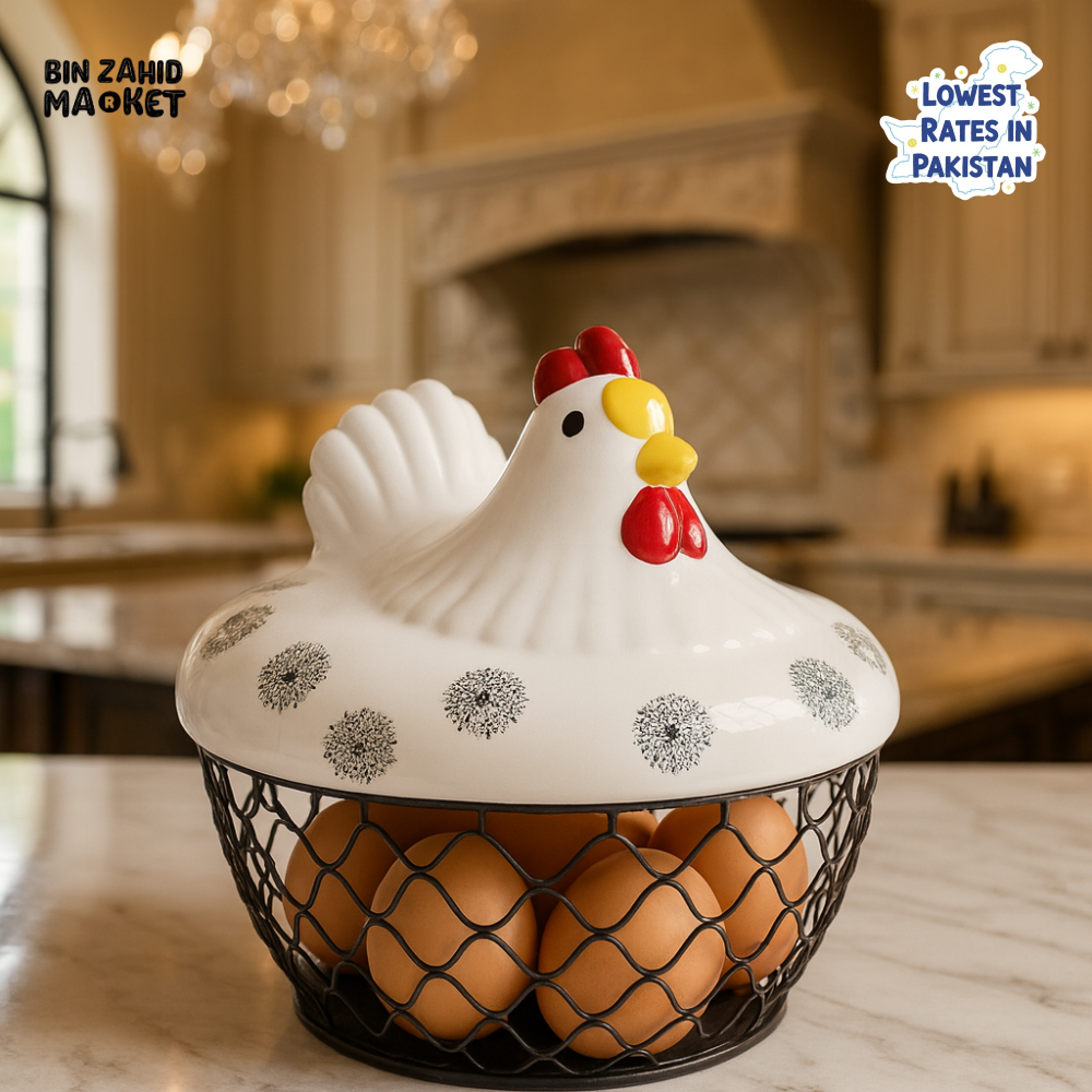 CERAMIC CHICKEN EGG BASKET 4800