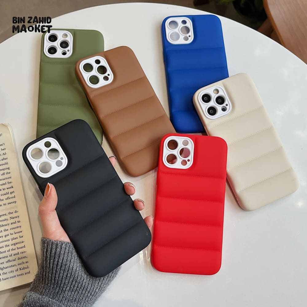 PUFFER JACKET DESIGN IPHONE CASE – STYLISH QUILTED SHOCKPROOF COVER