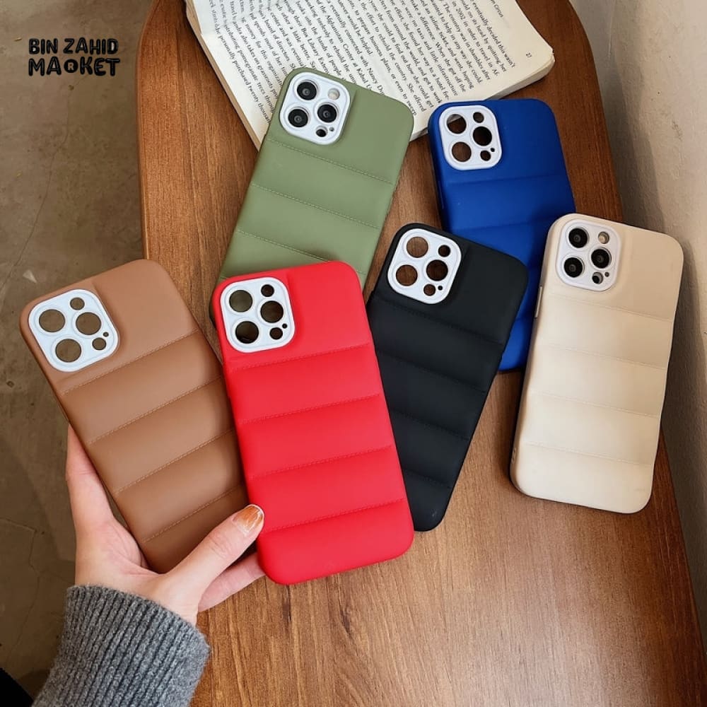 PUFFER JACKET DESIGN IPHONE CASE – STYLISH QUILTED SHOCKPROOF COVER