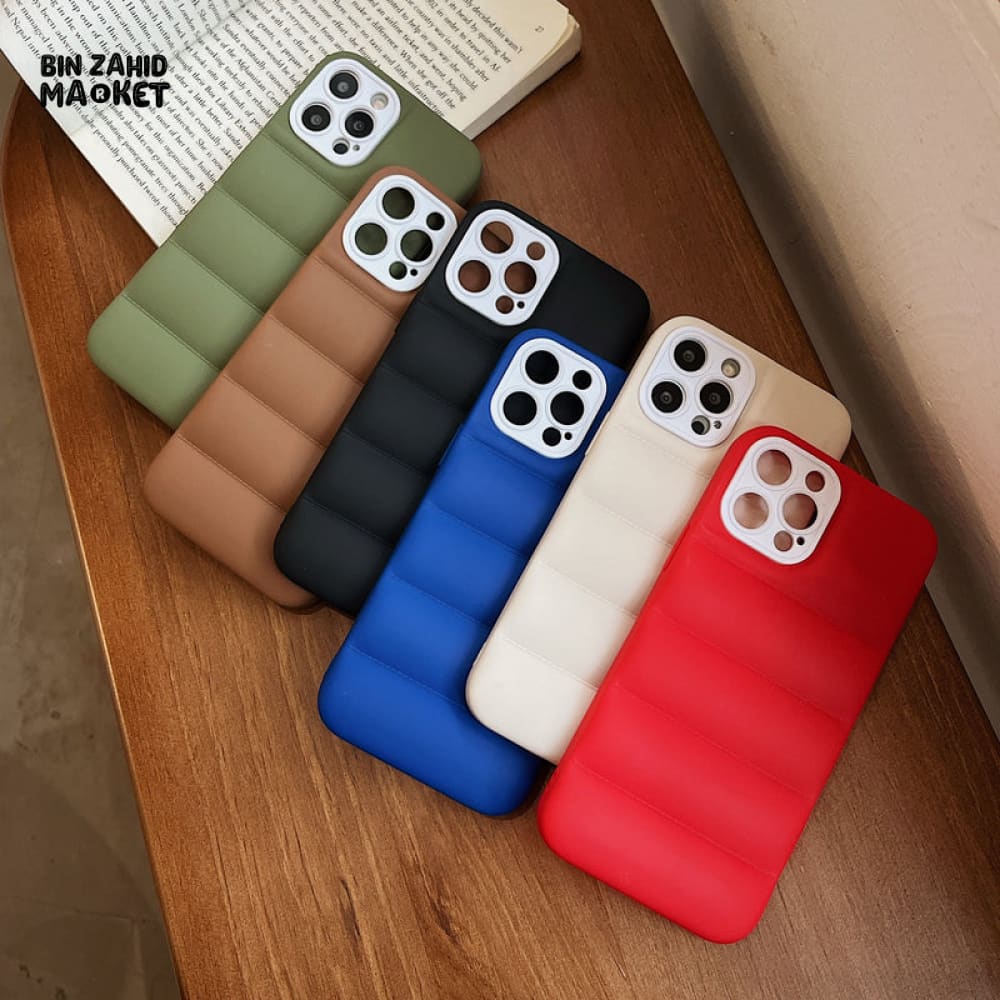 PUFFER JACKET DESIGN IPHONE CASE – STYLISH QUILTED SHOCKPROOF COVER