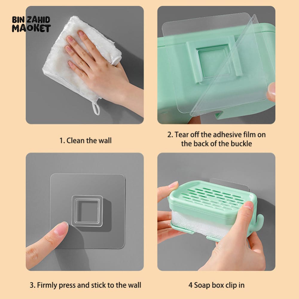 PUNCH-FREE DRAIN SOAP HOLDER – NO-DRILL WALL-MOUNTED SOAP BOX FOR HOME & BATHROOM