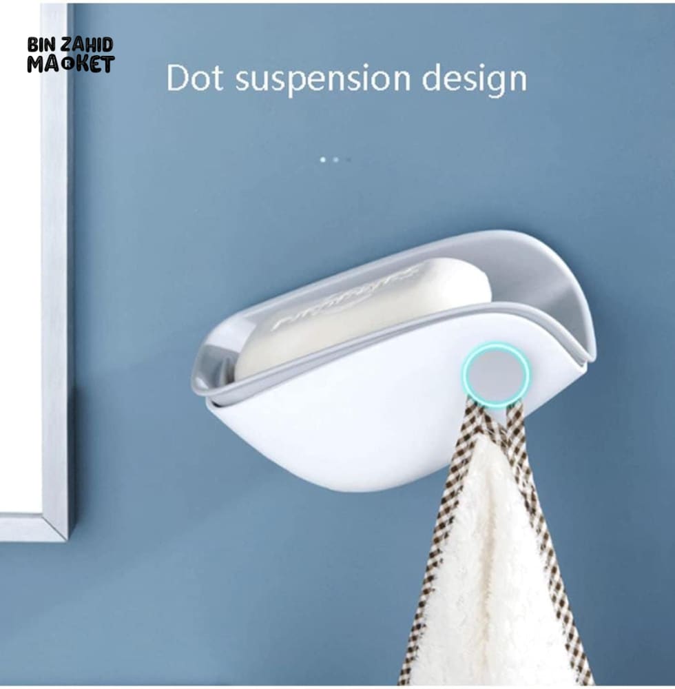 PUNCH-FREE DRAIN SOAP HOLDER WITH DRAWER – WALL-MOUNTED DRAINING SOAP DISH FOR BATHROOM & KITCHEN