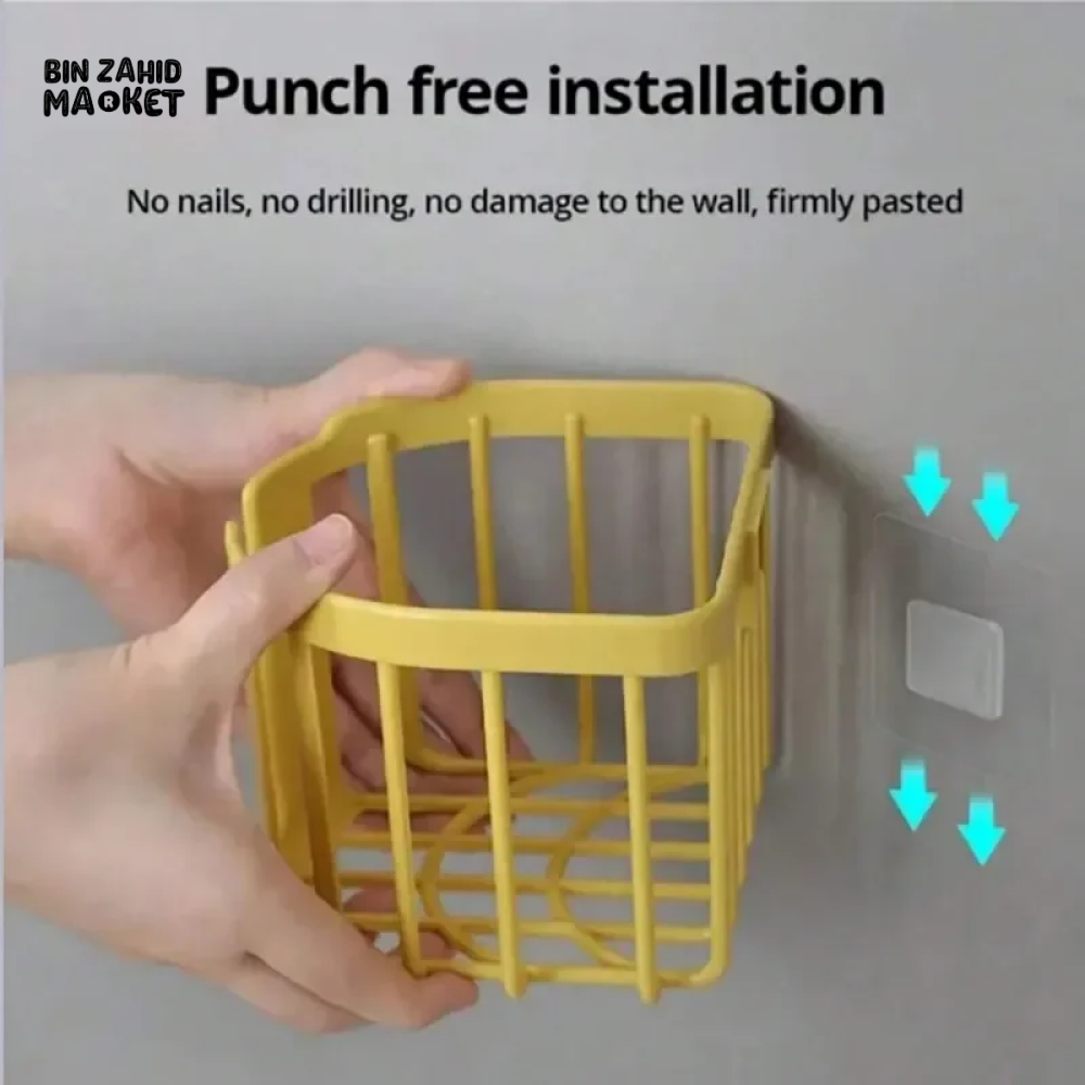 PUNCH-FREE TOILET PAPER SHELF WALL-MOUNTED TISSUE ROLL HOLDER