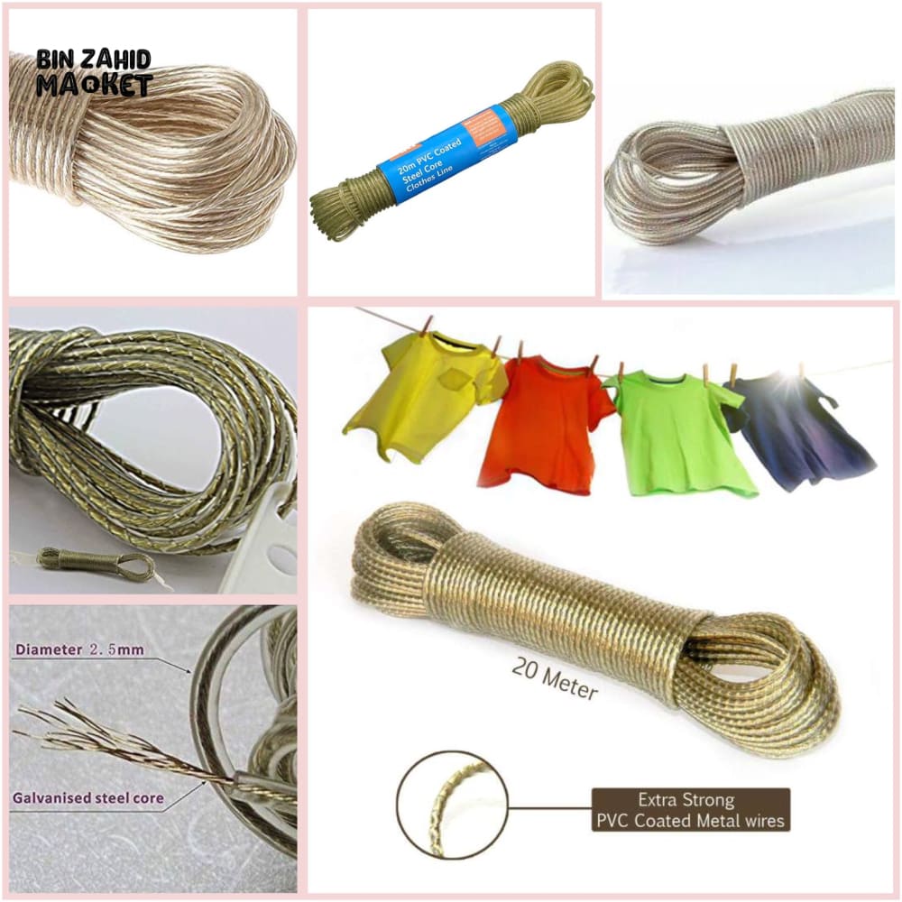 PVC COATED ALUMINIUM CLOTHESLINE WIRE 20 METRES