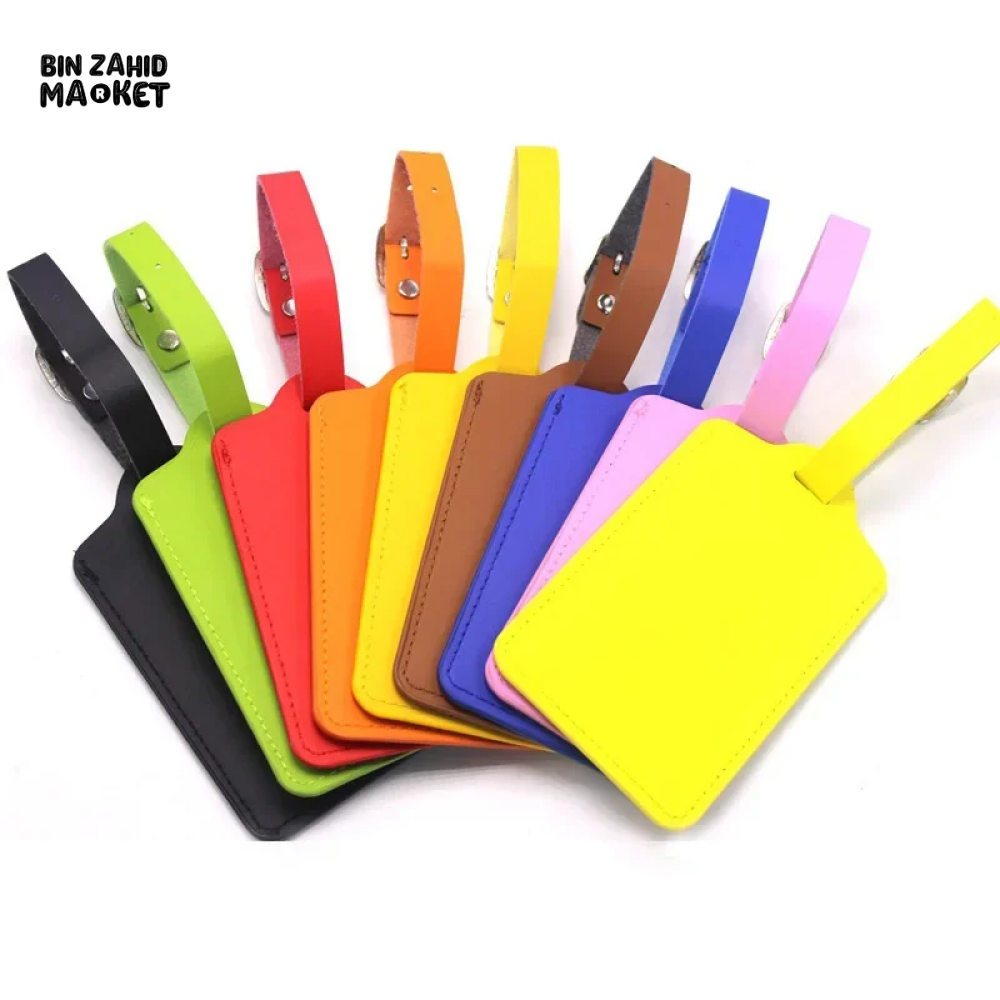 QUALITY LEATHER LUGGAGE TAG TRAVEL ACCESSORIES SUITCASE ID NAME HOLDER PORTABLE BAGGAGE TAG
