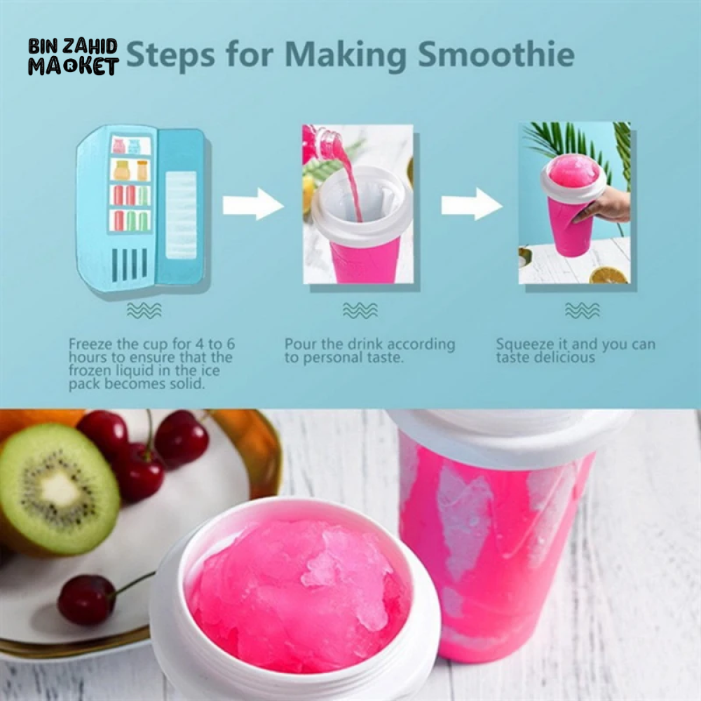 QUICK-FREEZE SLUSHY MAKER CUP LARGE CAPACITY FOR SMOOTHIES JUICE & ICE CREAM SUMMER KITCHEN TOOL