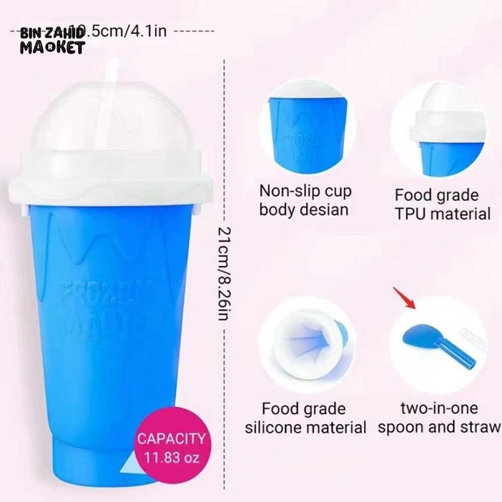 QUICK-FREEZE SLUSHY MAKER CUP LARGE CAPACITY FOR SMOOTHIES JUICE & ICE CREAM SUMMER KITCHEN TOOL