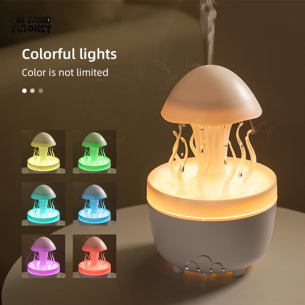 RAINDROP JELLYFISH AROMATHERAPY HUMIDIFIER WITH REMOTE CONTROL – LED MIST DIFFUSER FOR BEDROOM & OFFICE