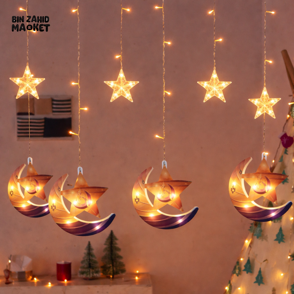 RAMADAN SPECIAL LED STRING LIGHTS WARM FESTIVE GLOW - SHAMS-O-HILAL