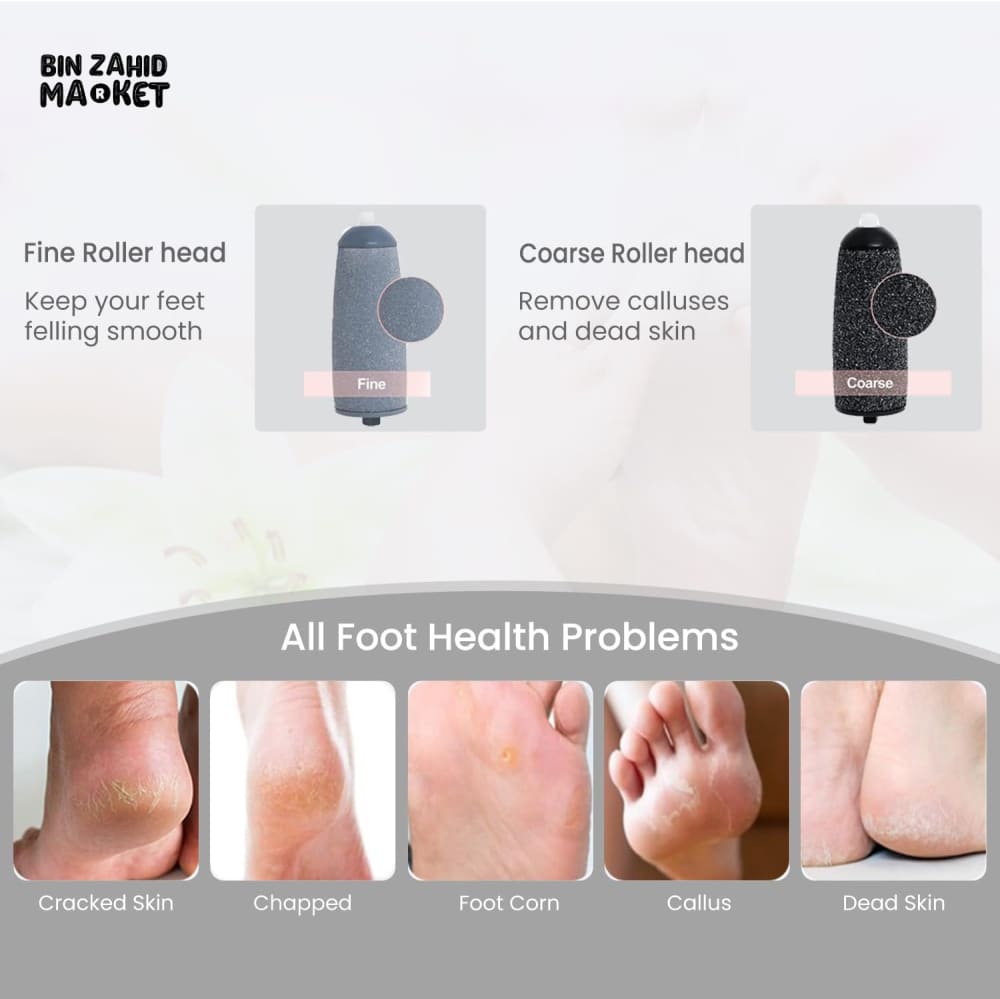 RECHARGEABLE ELECTRIC CALLUS REMOVER – CORDLESS ELECTRONIC FOOT FILE FOR WOMEN & MEN