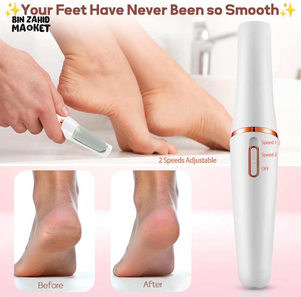 RECHARGEABLE ELECTRIC CALLUS REMOVER – CORDLESS ELECTRONIC FOOT FILE FOR WOMEN & MEN