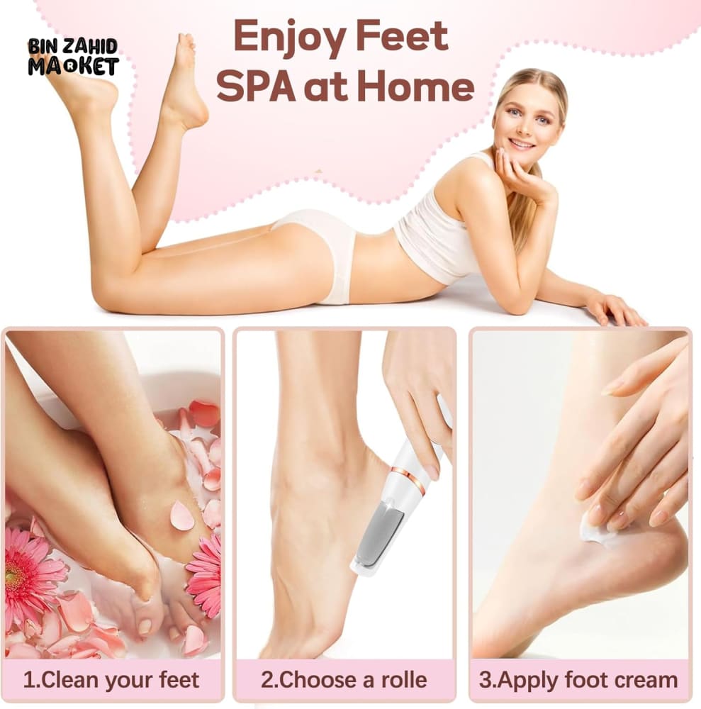 RECHARGEABLE ELECTRIC CALLUS REMOVER – CORDLESS ELECTRONIC FOOT FILE FOR WOMEN & MEN