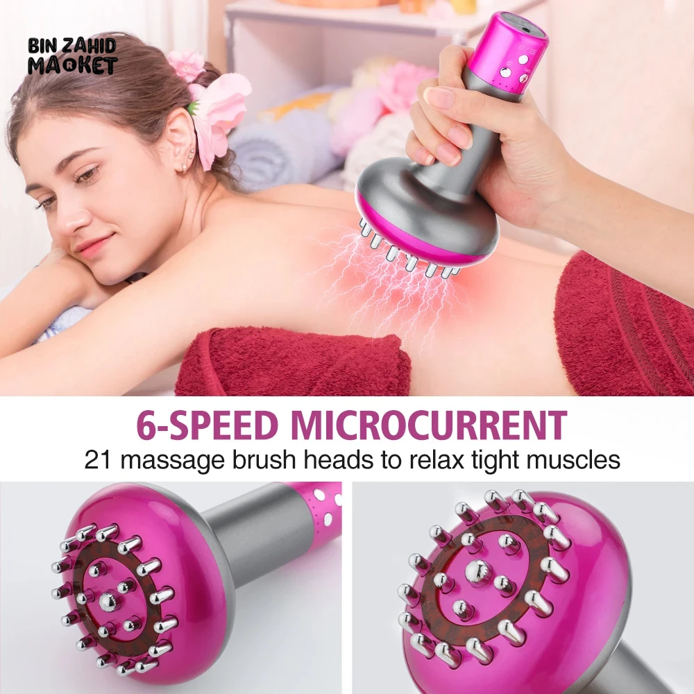 RECHARGEABLE GUA SHA MASSAGER – HEATING BODY SHAPING & MERIDIAN SCRAPING BRUSH FOR LYMPHATIC CARE