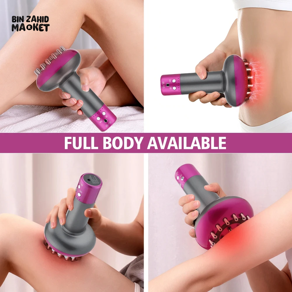 RECHARGEABLE GUA SHA MASSAGER – HEATING BODY SHAPING & MERIDIAN SCRAPING BRUSH FOR LYMPHATIC CARE