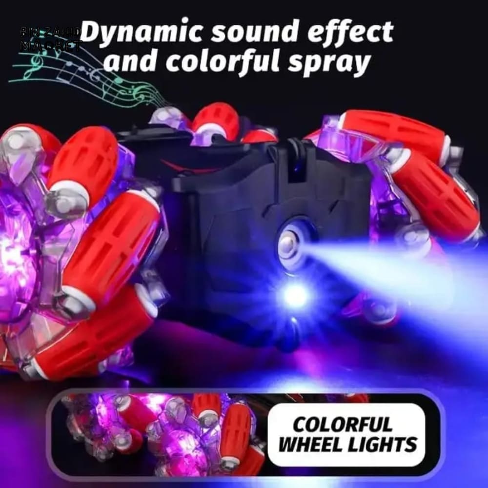REMOTE CONTROL STUNT DRIFT CAR WITH WATCH CONTROLLER LIGHTS SOUNDS & REALISTIC SMOKE EFFECTS