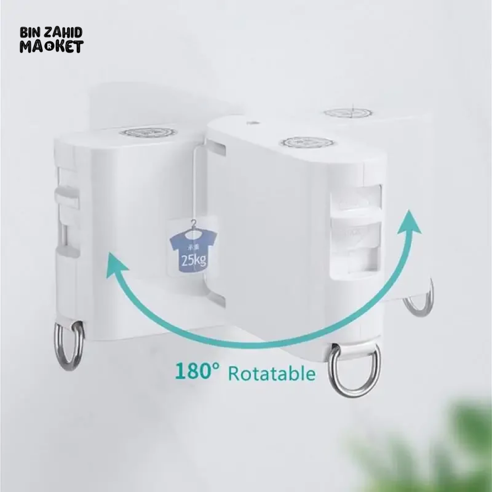 RETRACTABLE CLOTHESLINE INDOOR OUTDOOR DRYING RACK ROPE TENSIONER