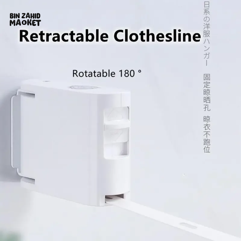 RETRACTABLE CLOTHESLINE INDOOR OUTDOOR DRYING RACK ROPE TENSIONER