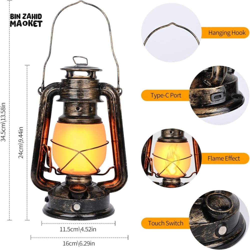 RETRO PORTABLE LED LANTERN – RECHARGEABLE CAMPING & DECORATIVE LIGHT