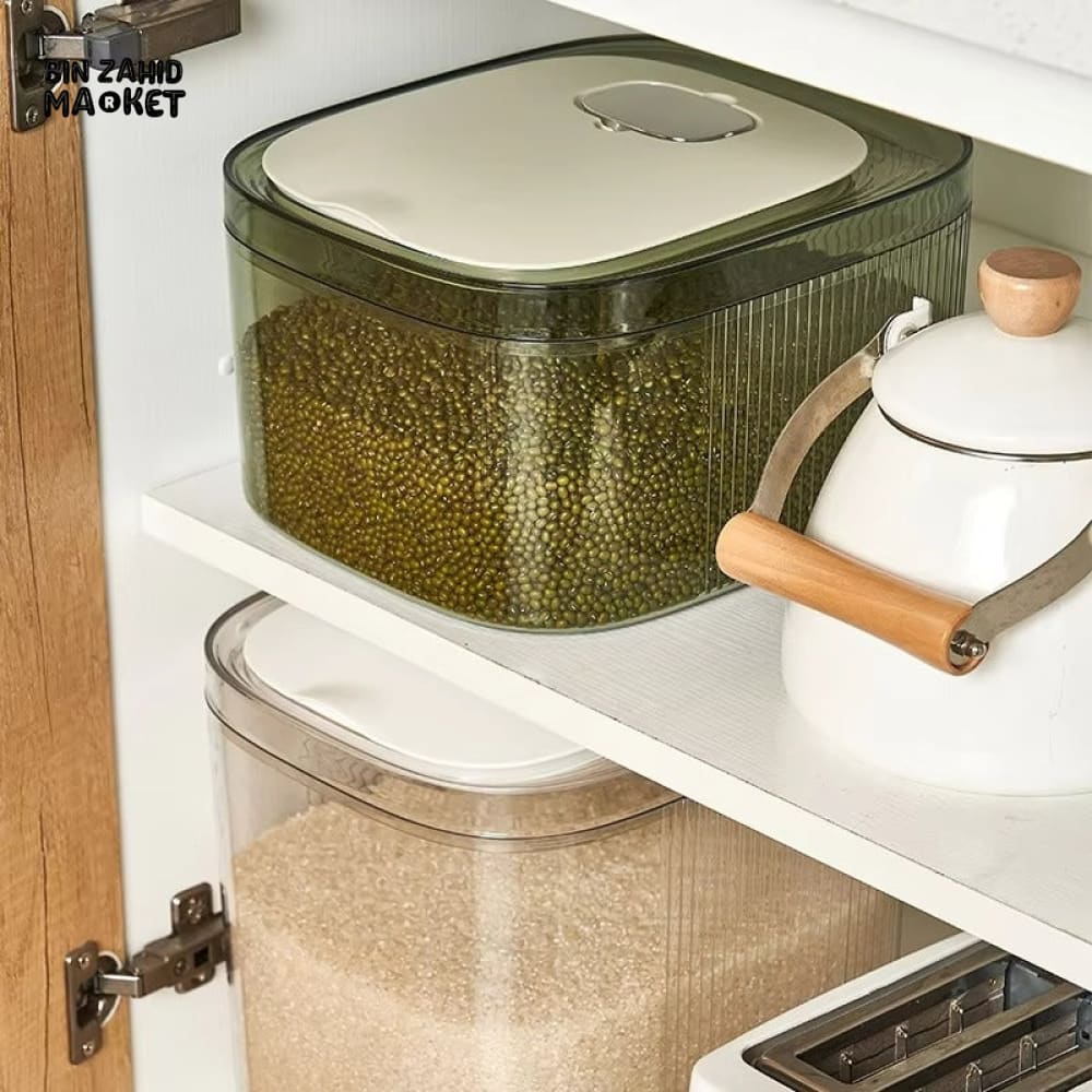 RICE & DRY FOOD STORAGE CONTAINER – DUST-PROOF INSECT-PROOF MULTIPURPOSE DISPENSER FOR GRAINS & PET FOOD