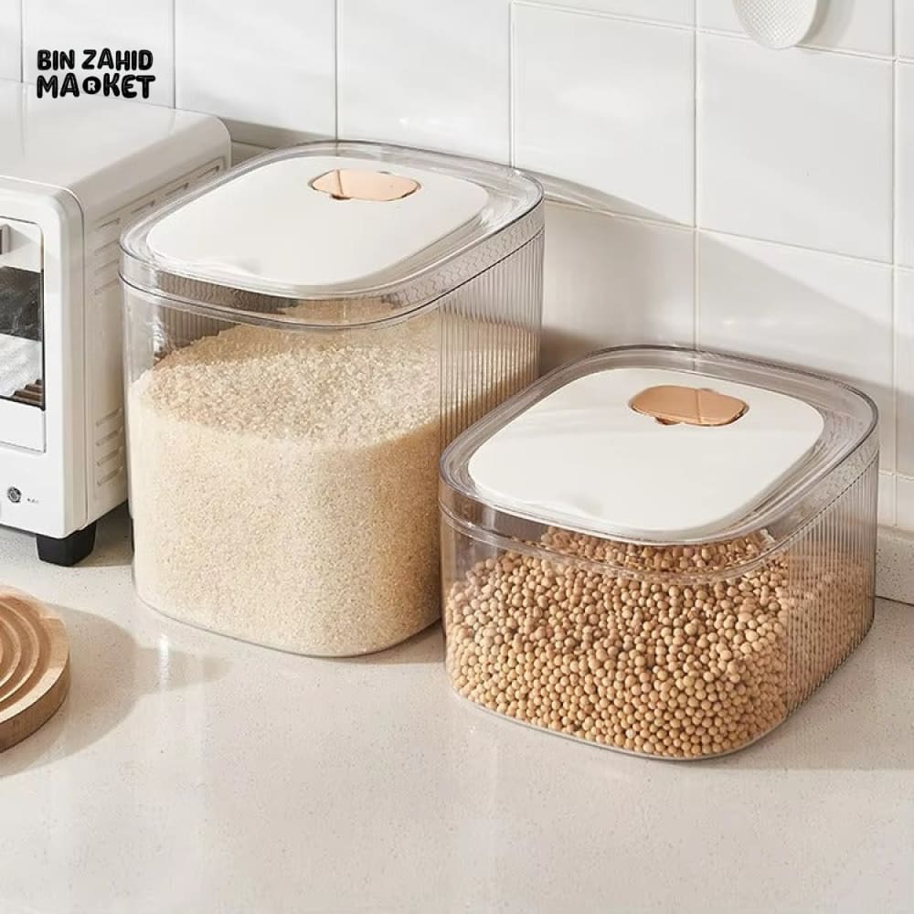 RICE & DRY FOOD STORAGE CONTAINER – DUST-PROOF INSECT-PROOF MULTIPURPOSE DISPENSER FOR GRAINS & PET FOOD
