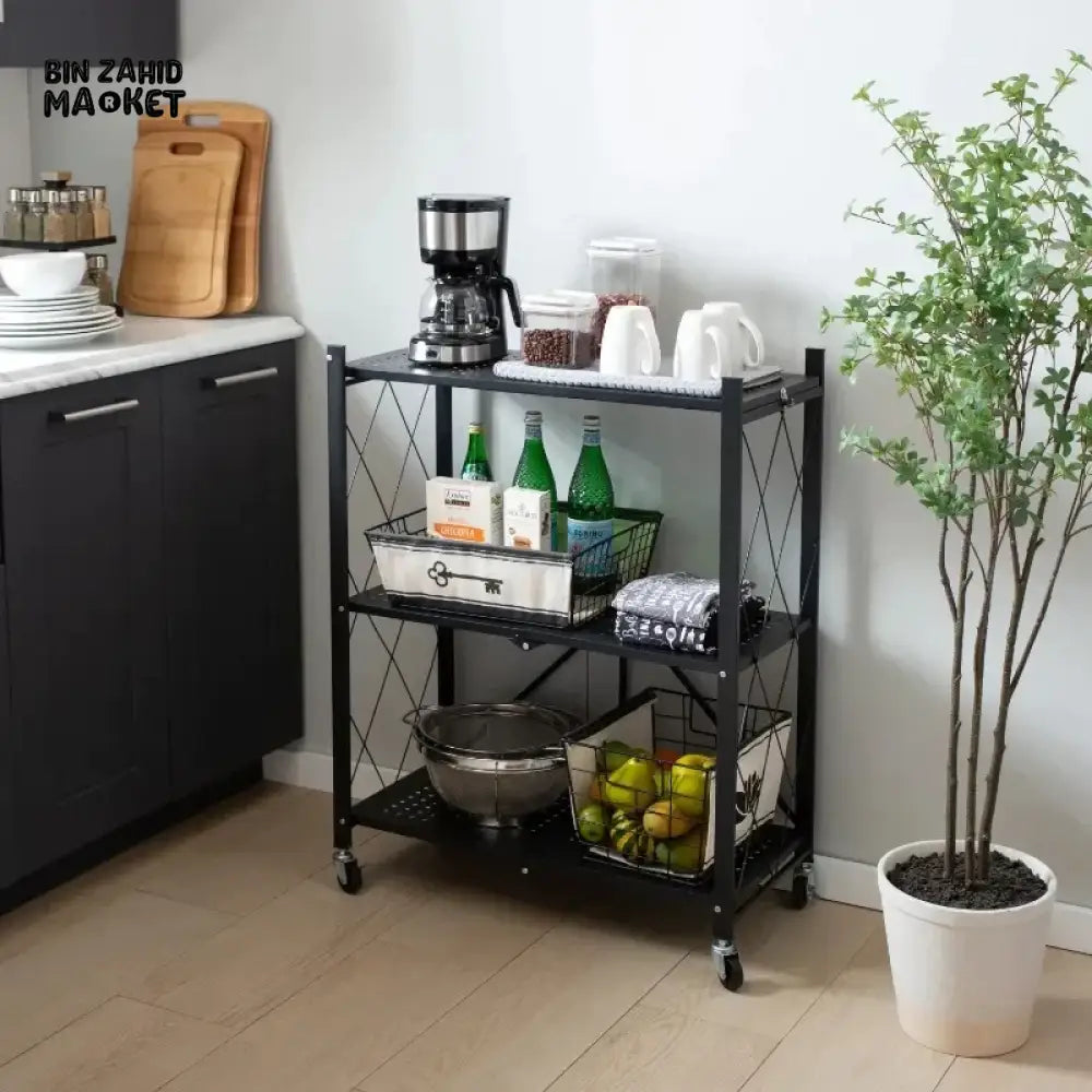 FOLDABLE KITCHEN TROLLEY White