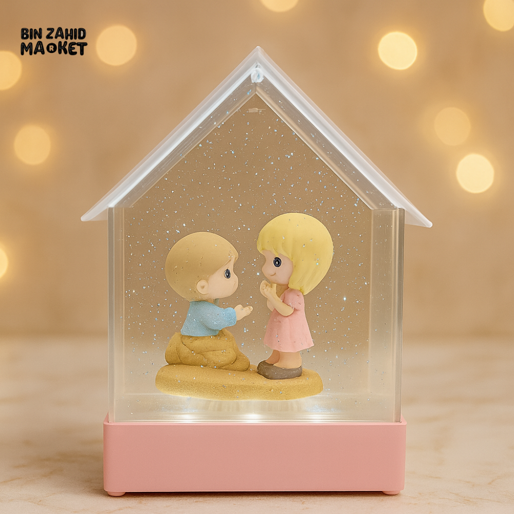 ROMANTIC COUPLE FIGURINE LED LIGHT HOUSE – LUXURY DECOR NIGHT LAMP FOR BEDROOM & GIFT DISPLAY