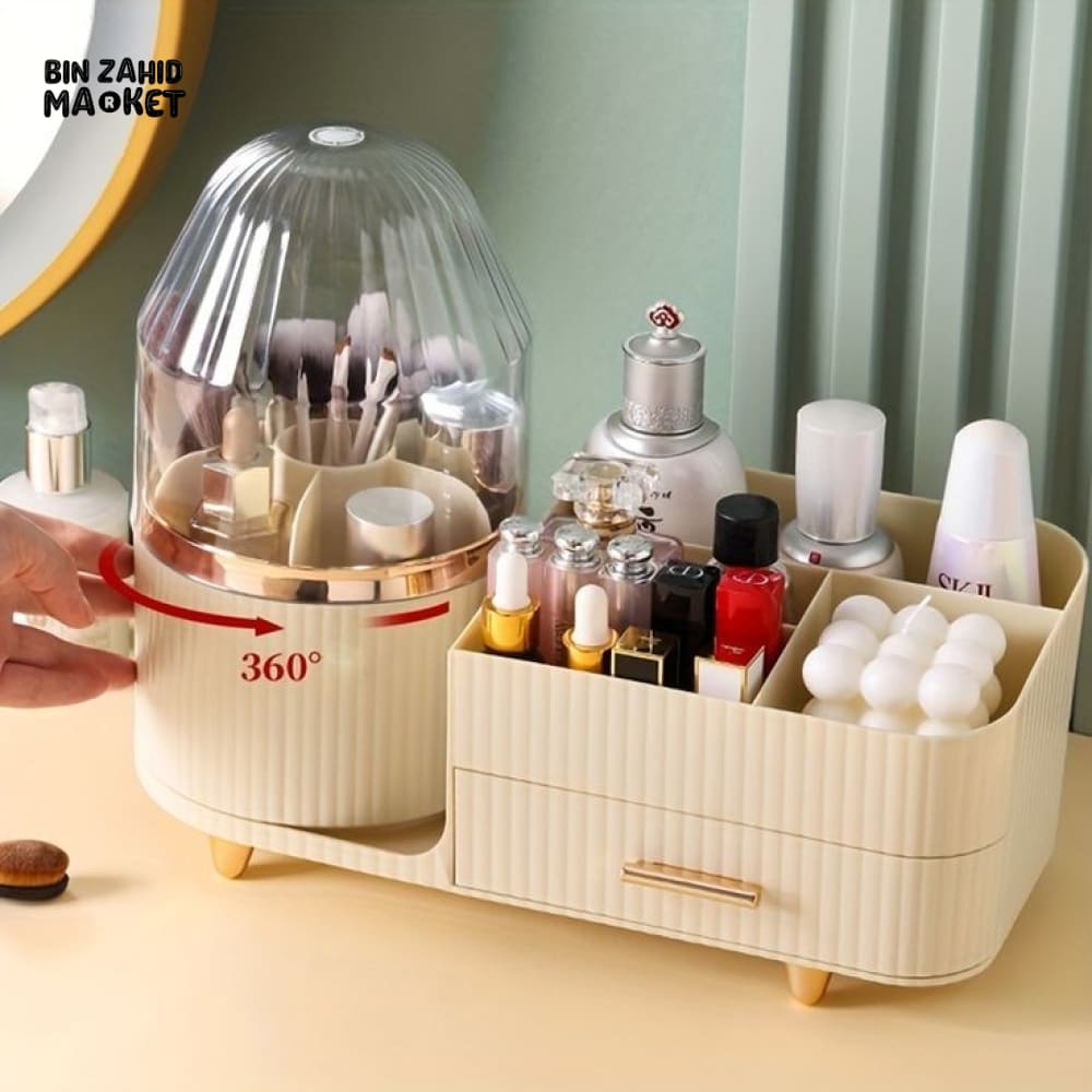 ROTATING BRUSH & COSMETIC ORGANIZER