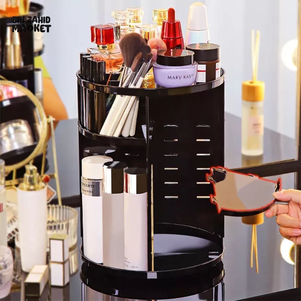 ROTATING COSMETIC ORGANIZER - BLACK
