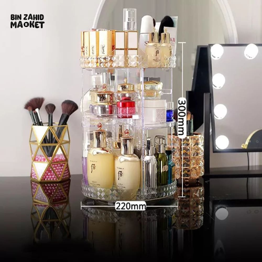 ROTATING COSMETIC ORGANIZER - TRANSPARENT