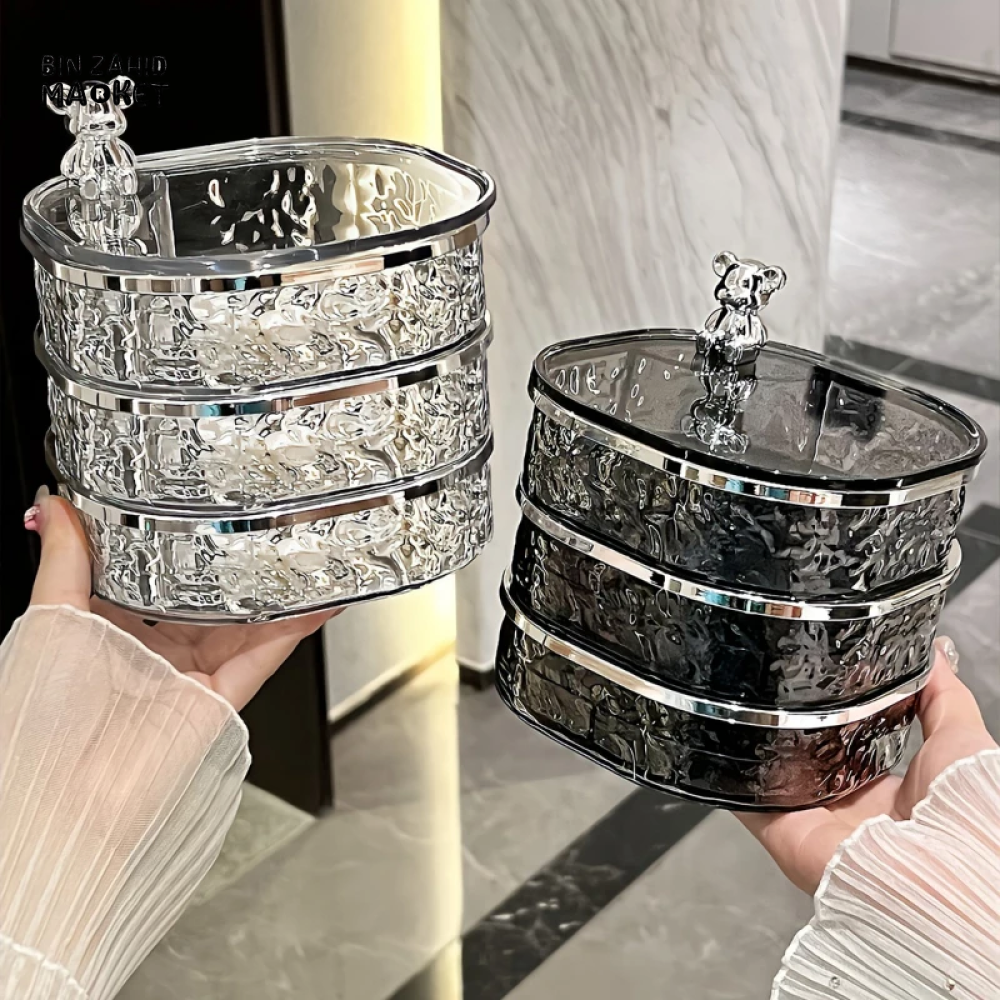 ROTATING JEWELRY STORAGE BOX – DUSTPROOF ORGANIZER FOR EARRINGS HAIRPINS & NECKLACES