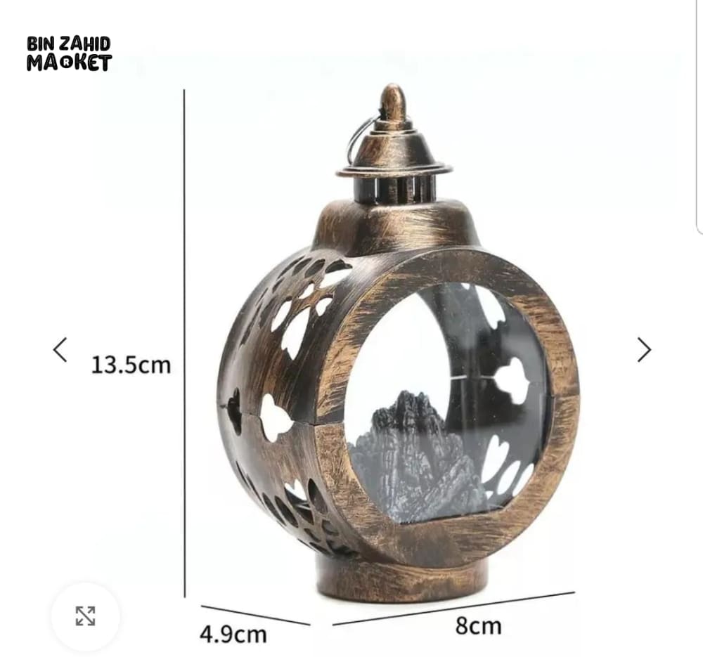 ROUND METAL LED LANTERN DECOR – VINTAGE LUXURY VILLA STYLE TABLETOP PIECE