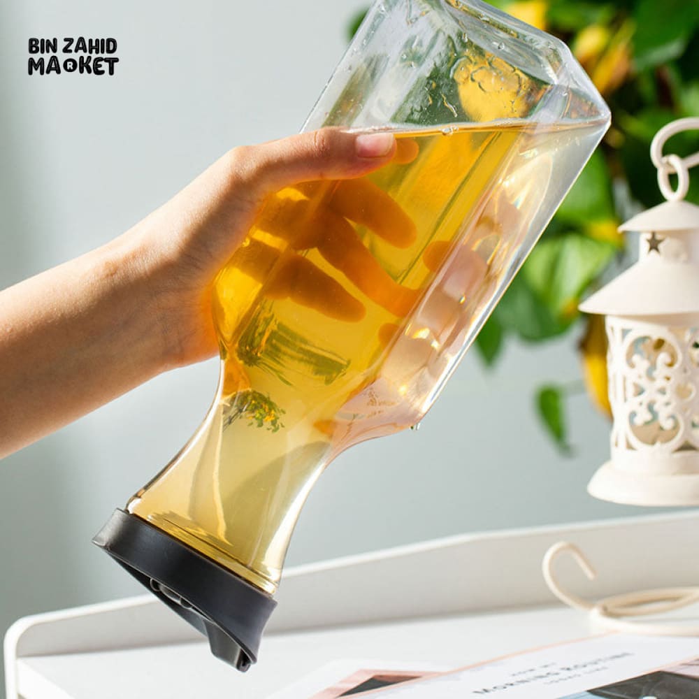 SQUARE PLASTIC JUICE & MILK BOTTLE 1.1 LITRE – FLIP LID WATER CONTAINER