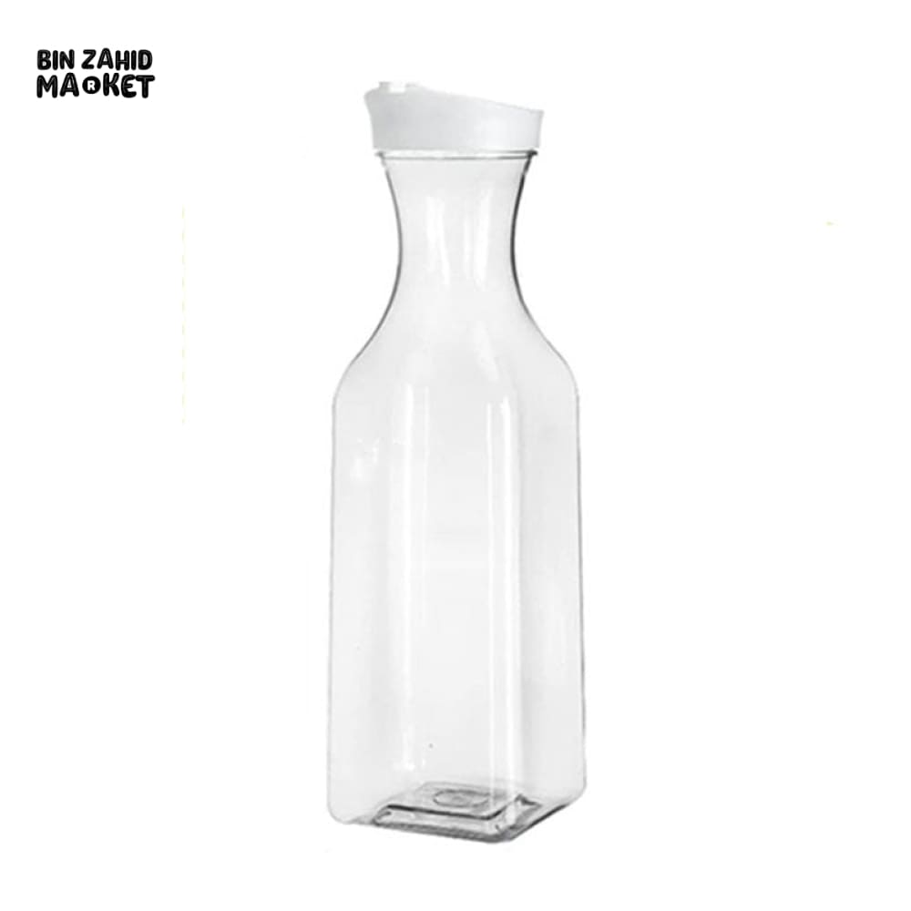 SQUARE PLASTIC JUICE & MILK BOTTLE 1.1 LITRE – FLIP LID WATER CONTAINER