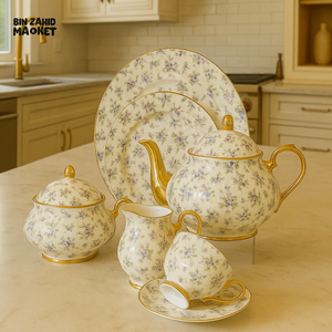 ROYAL ALBERT 24PIECE TEASET VINTAGE FLORAL DESIGN WITH GOLD TRIM - PASTEL MEADOW PATTERN