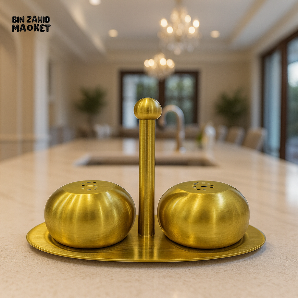 SALT & PEPPER SHAKER SET - GOLDEN B7555G(B6328G)