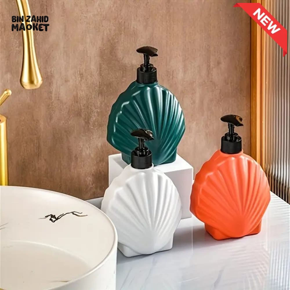 SEA SHELL LIQUID SOAP DISPENSER – PREMIUM BATHROOM HANDWASH BOTTLE
