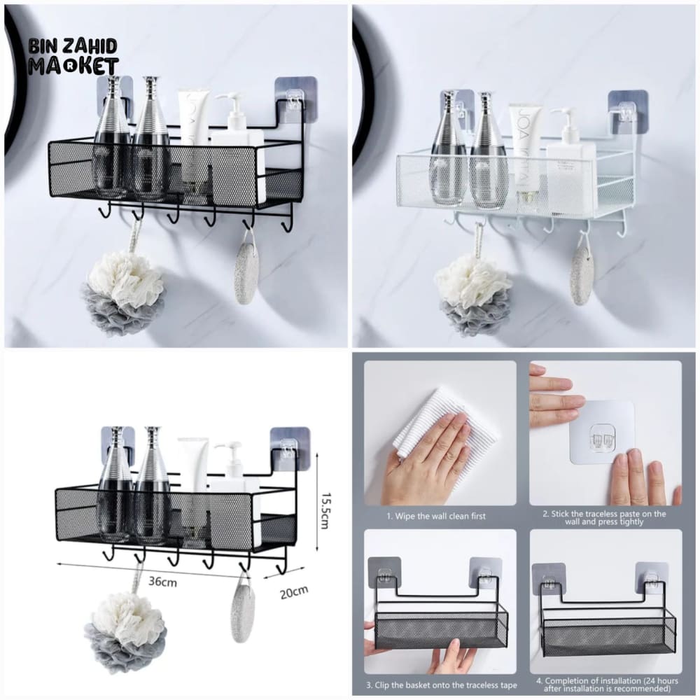 SELF ADHESIVE IRON SHELF WITH HOOK