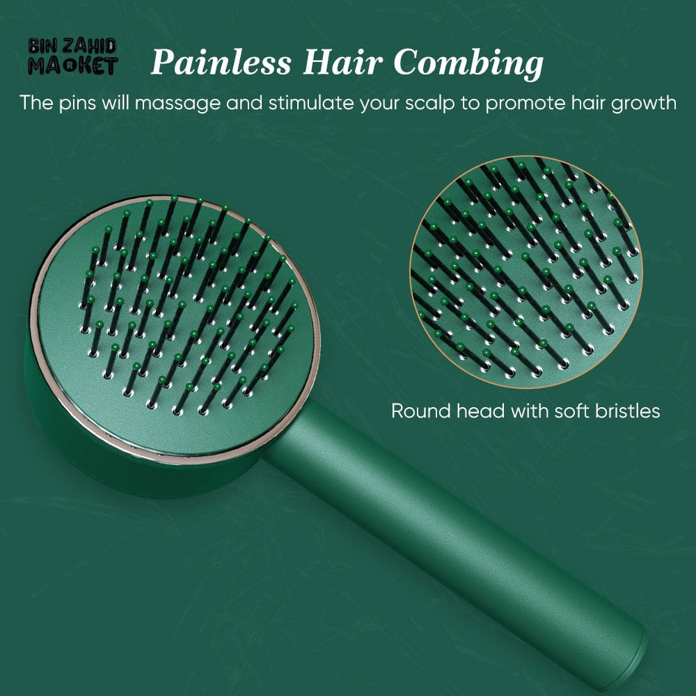 SELF-CLEANING DETANGLING HAIR BRUSH – MASSAGE AIR CUSHION WATERPROOF FOR WOMEN