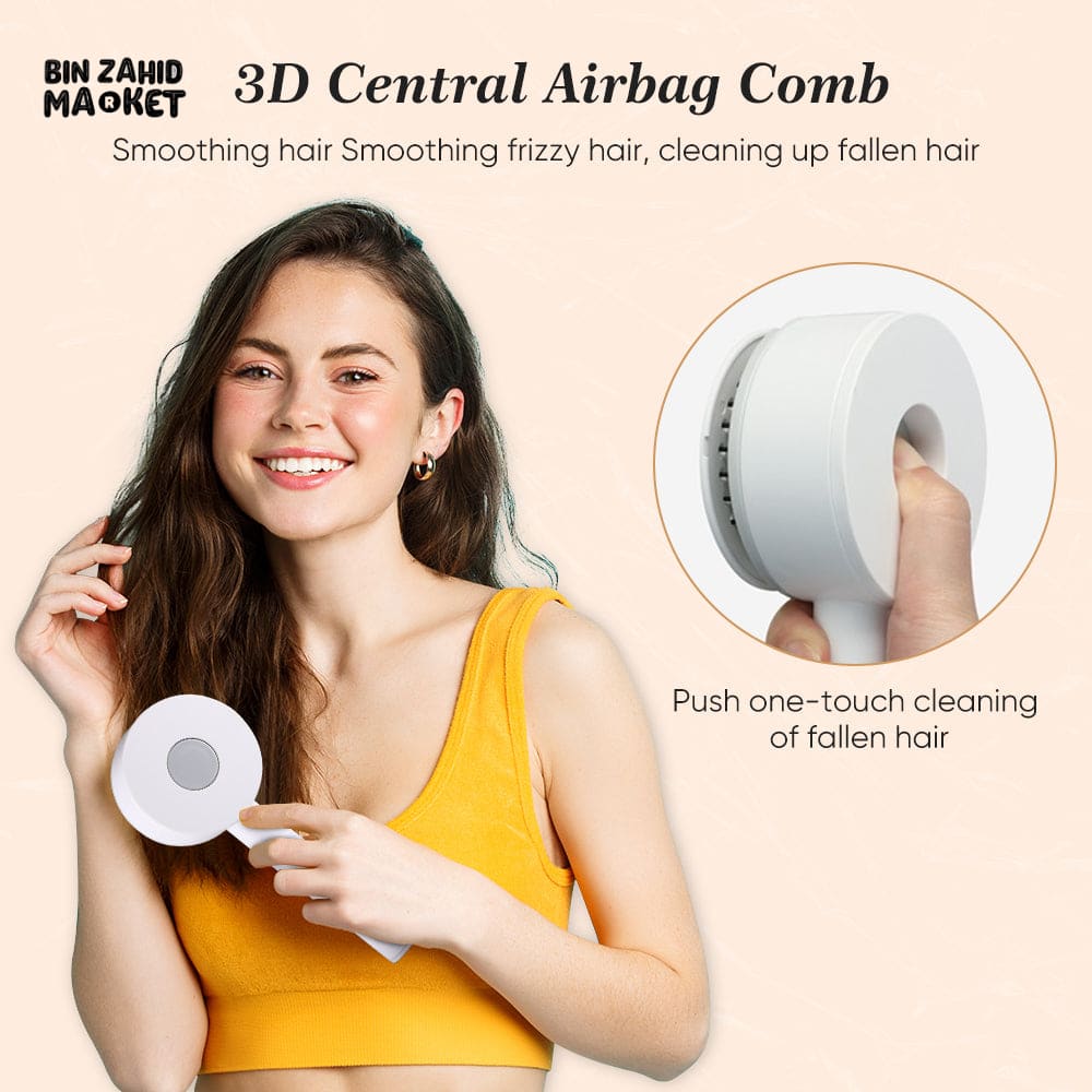 SELF-CLEANING DETANGLING HAIR BRUSH – MASSAGE AIR CUSHION WATERPROOF FOR WOMEN