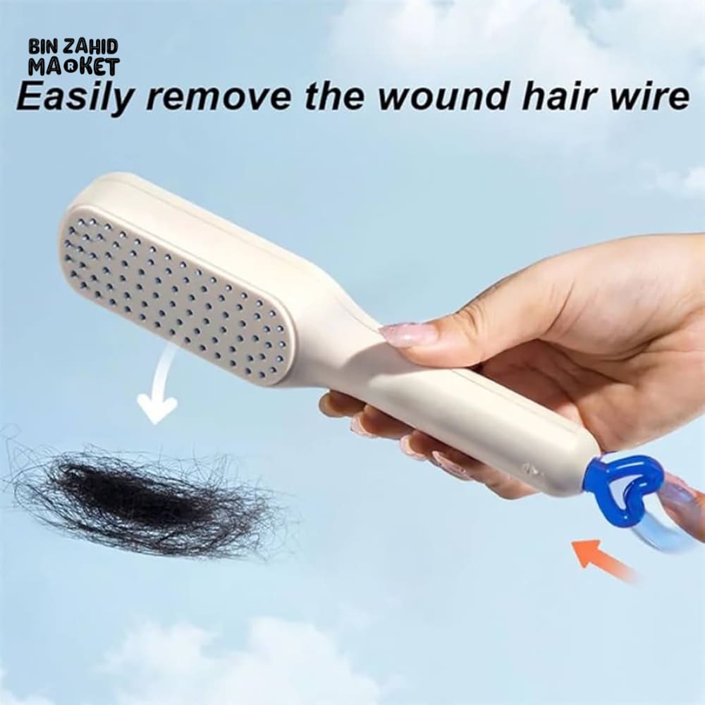 SELF-CLEANING HAIR BRUSH ANTI-STATIC DETANGLING & MASSAGE COMB FOR WOMEN