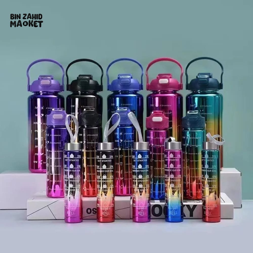 SET OF 3 METALLIC COLOR WATER BOTTLE