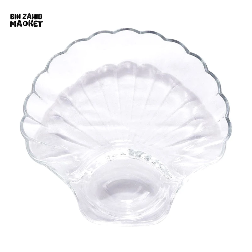 SHELL DISH TRANSPARENT DUMPLING PLATE WITH VINEGAR DISCS SUSHI SNACK PLATE