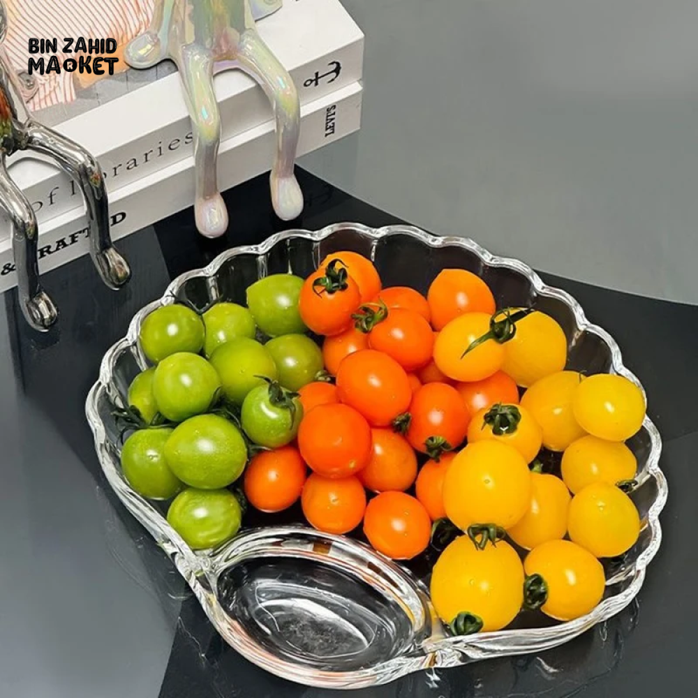SHELL DISH TRANSPARENT DUMPLING PLATE WITH VINEGAR DISCS SUSHI SNACK PLATE