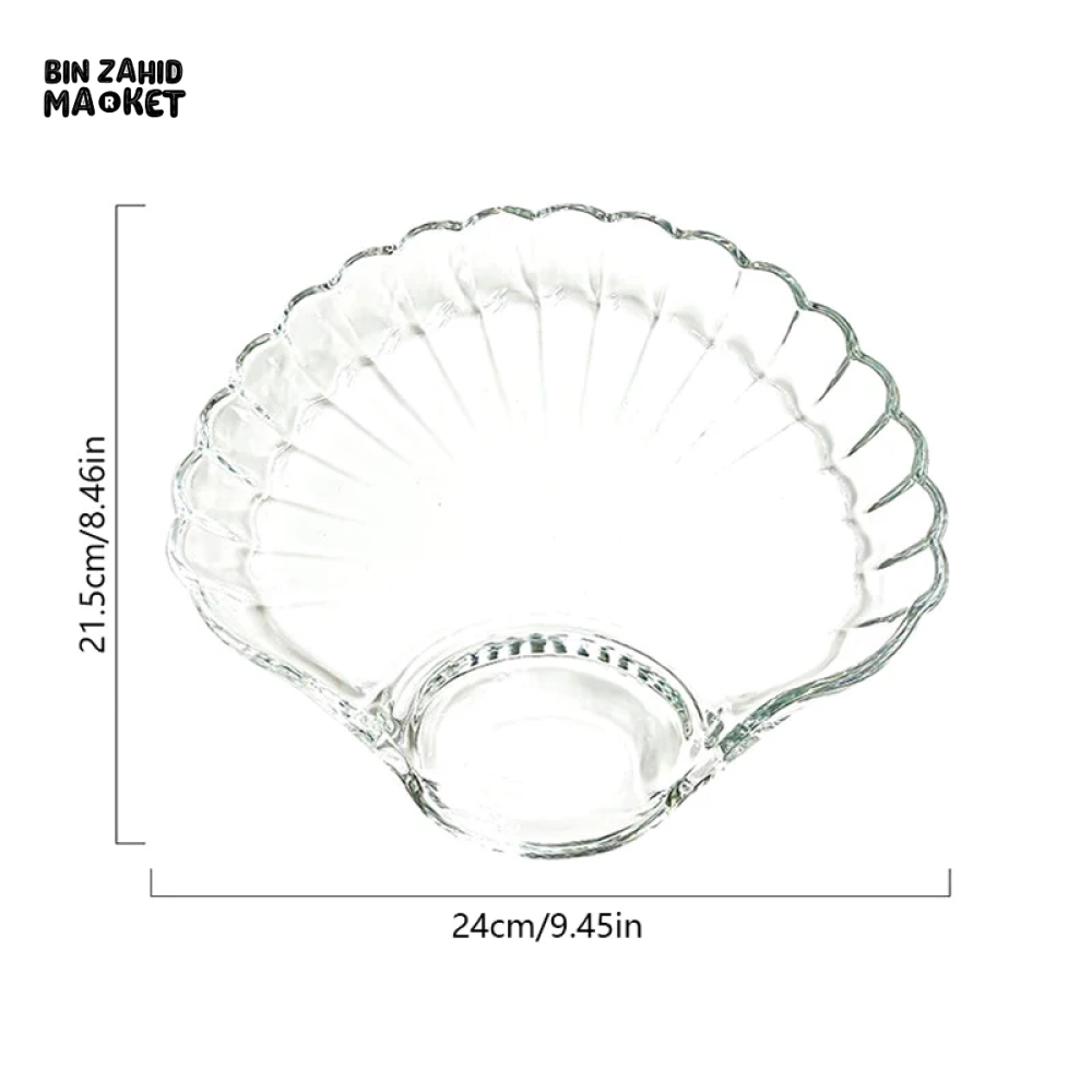 SHELL DISH TRANSPARENT DUMPLING PLATE WITH VINEGAR DISCS SUSHI SNACK PLATE