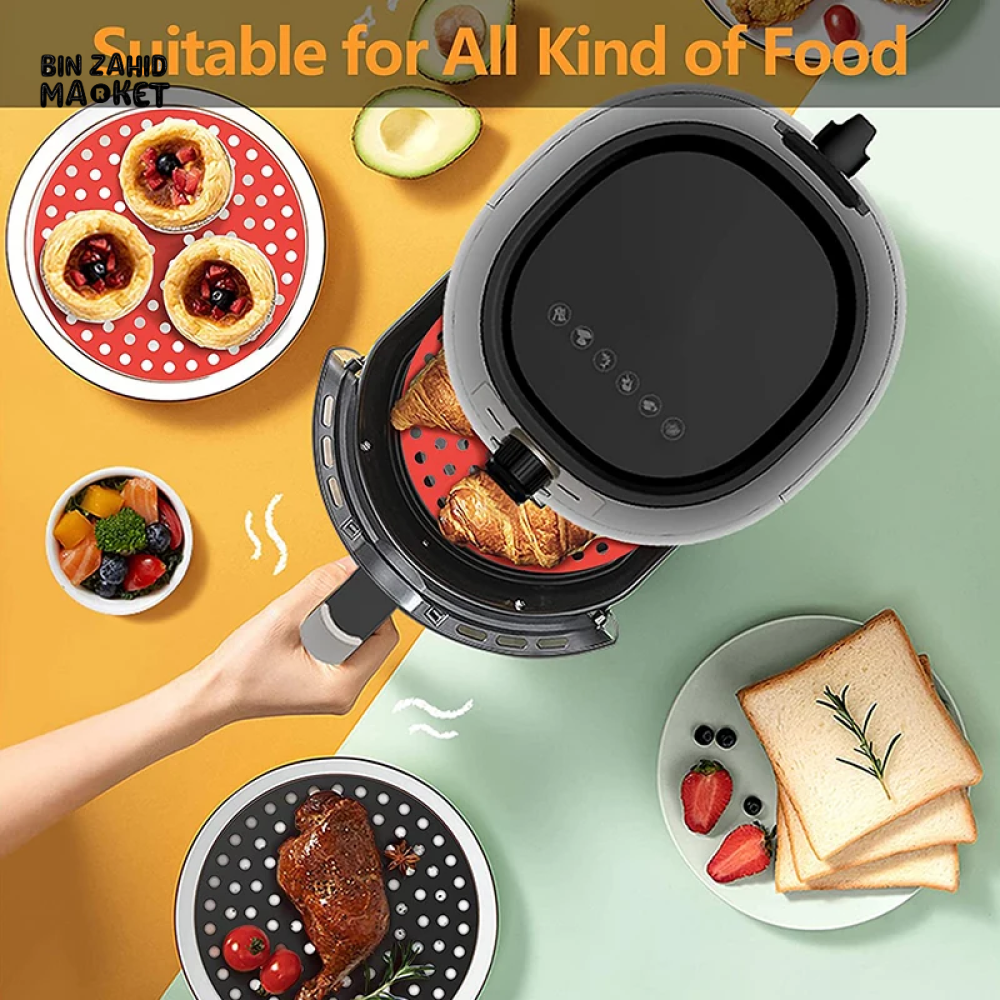 SILICONE AIR FRYER MAT REUSABLE NON-STICK BAKING MAT SQUARE