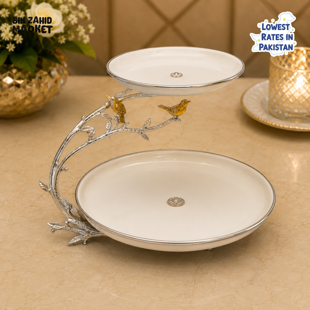 SILVERLUXA 2 TIER SERVING STAND